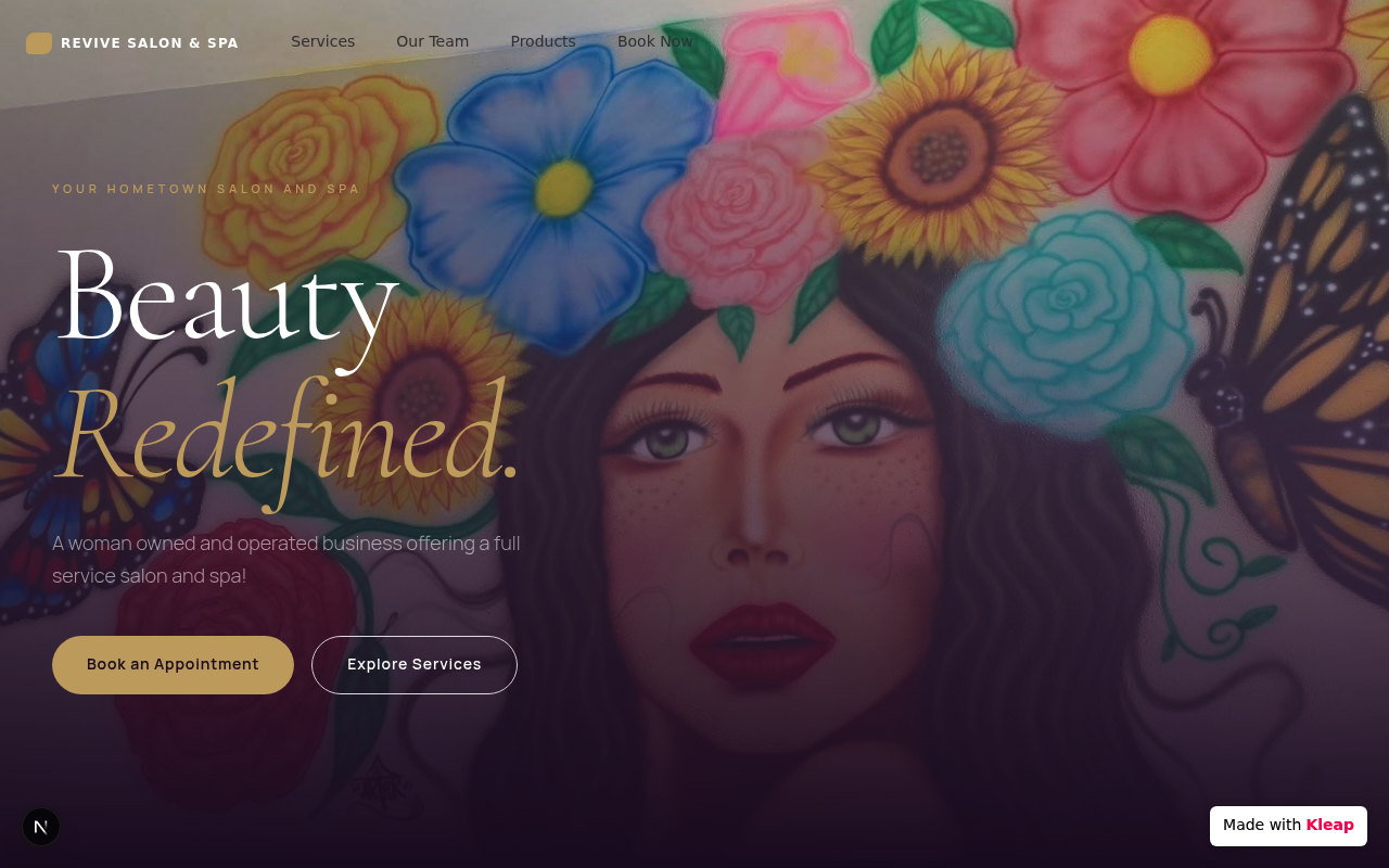 Revive Salon website example