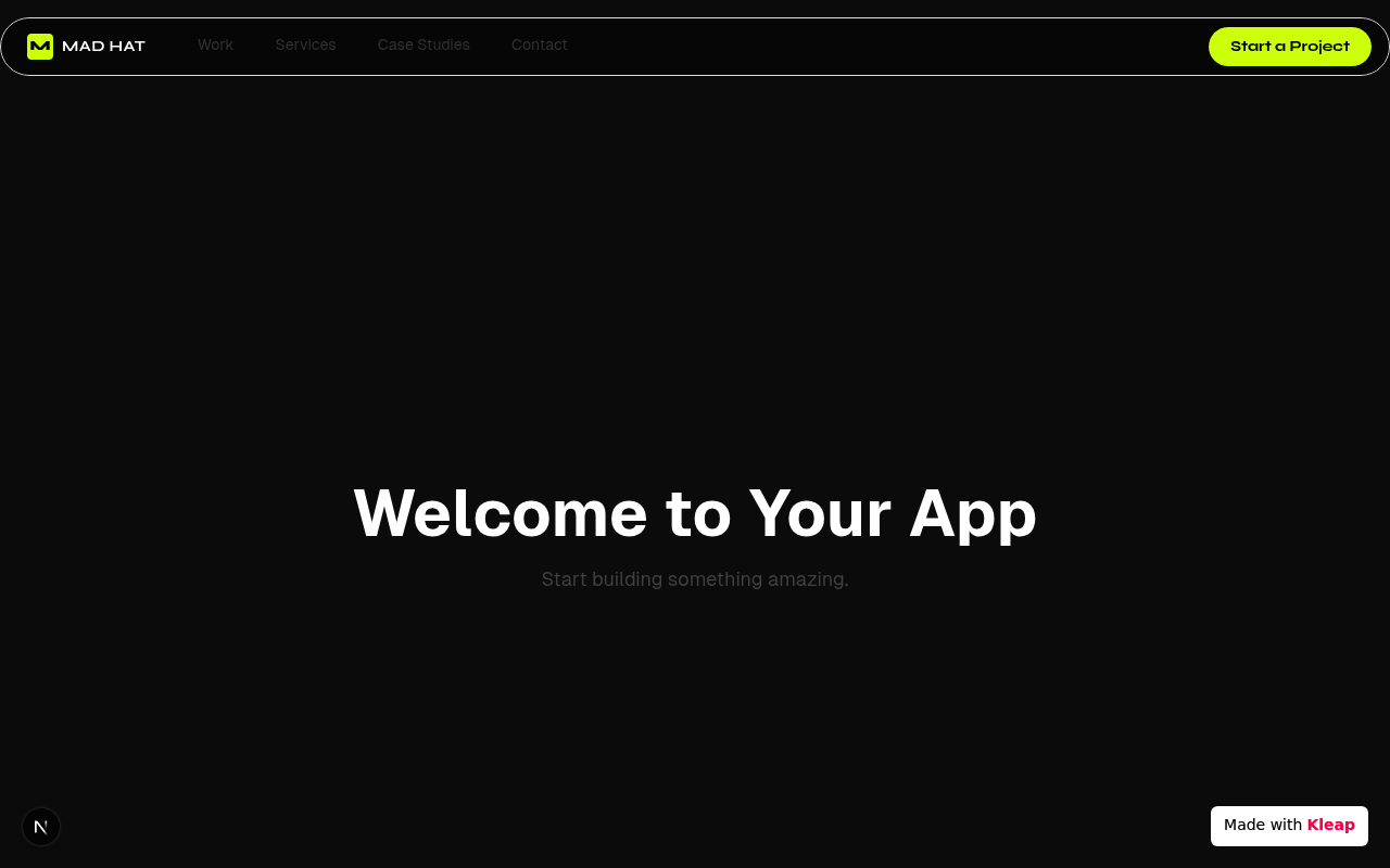 Mad Hat Communications website example