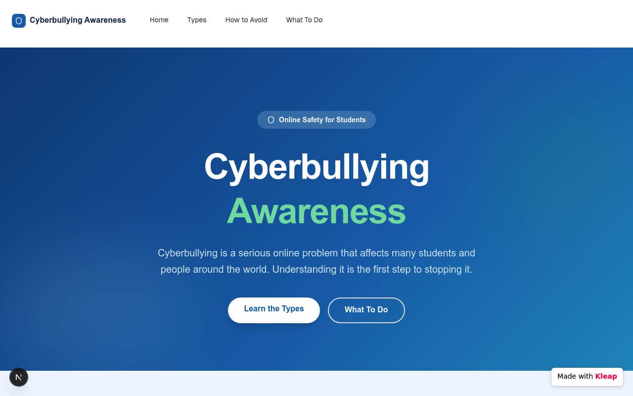 Cyberbullying Awareness website example