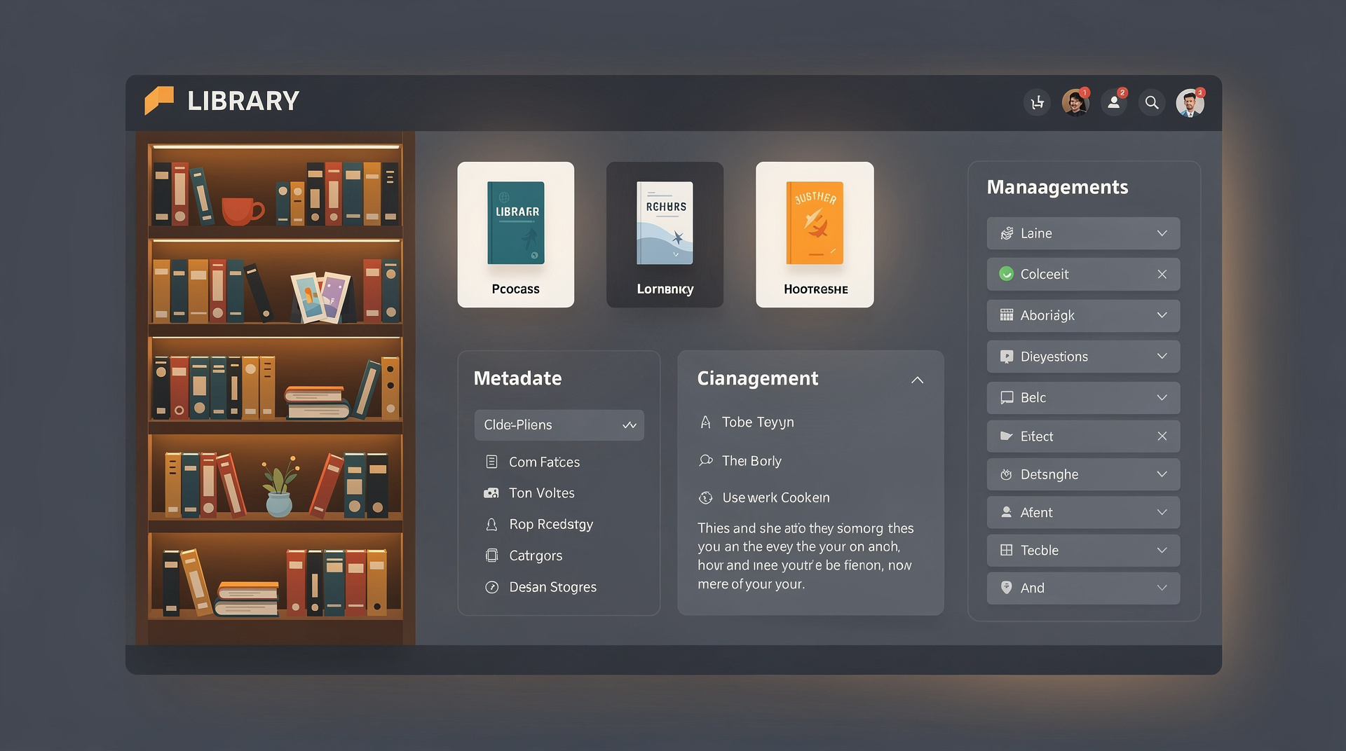 Ilustrasi dashboard perpustakaan