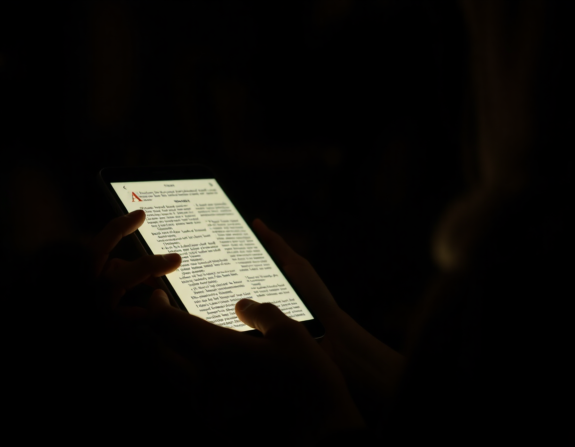 Reader discovering books