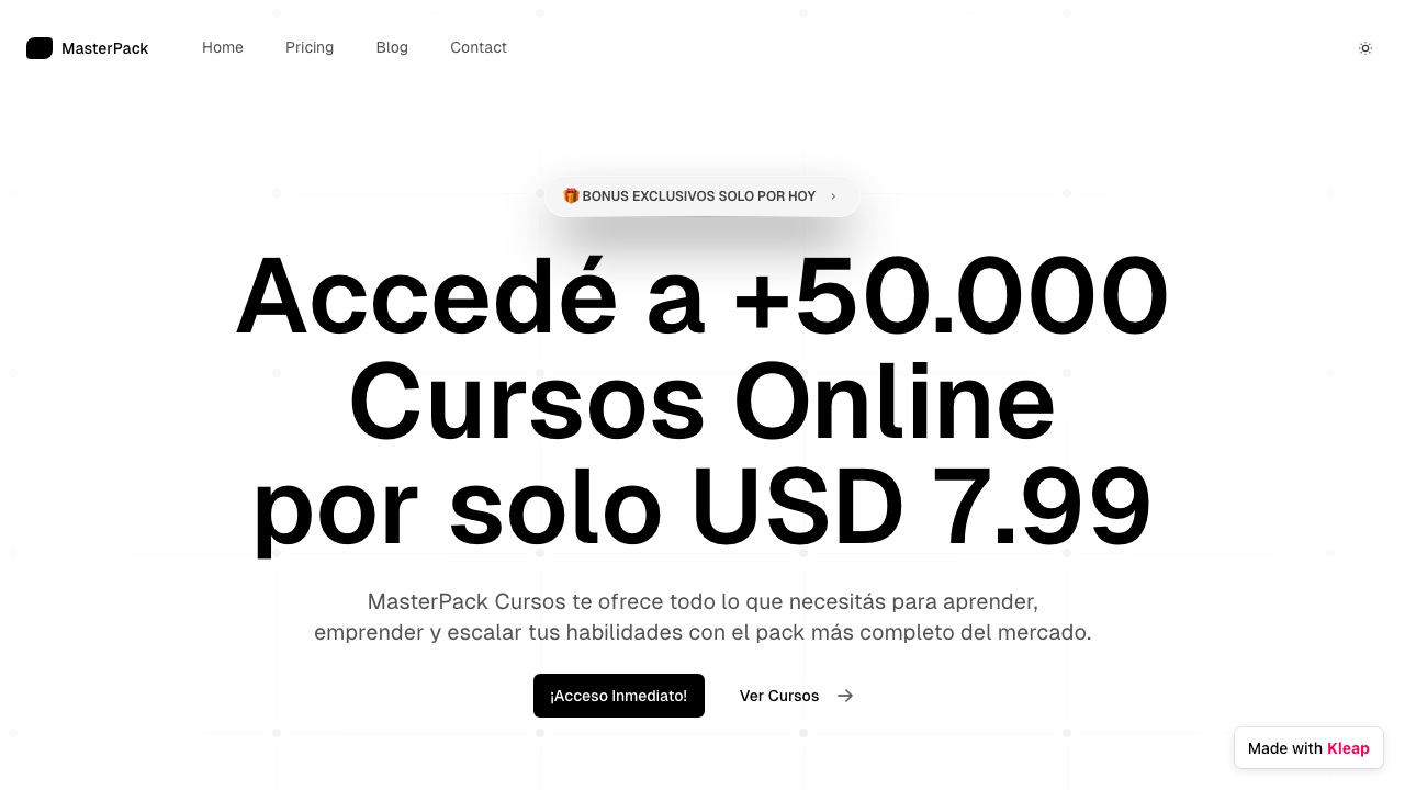 MasterPack Cursos website example