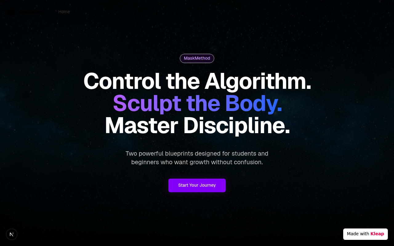 MaskMethod website example