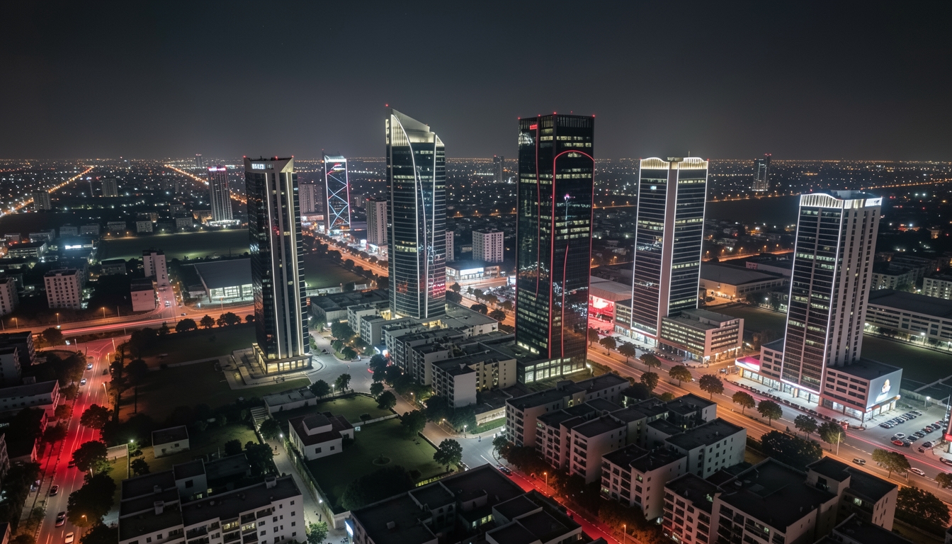 Gurugram skyline at night