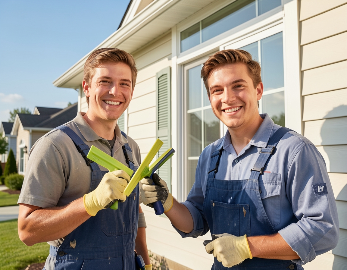 Two local boys running the window cleaning business
