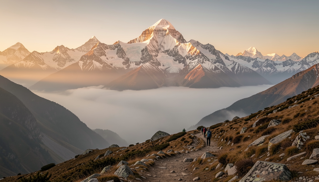 Mountain landscape at sunrise