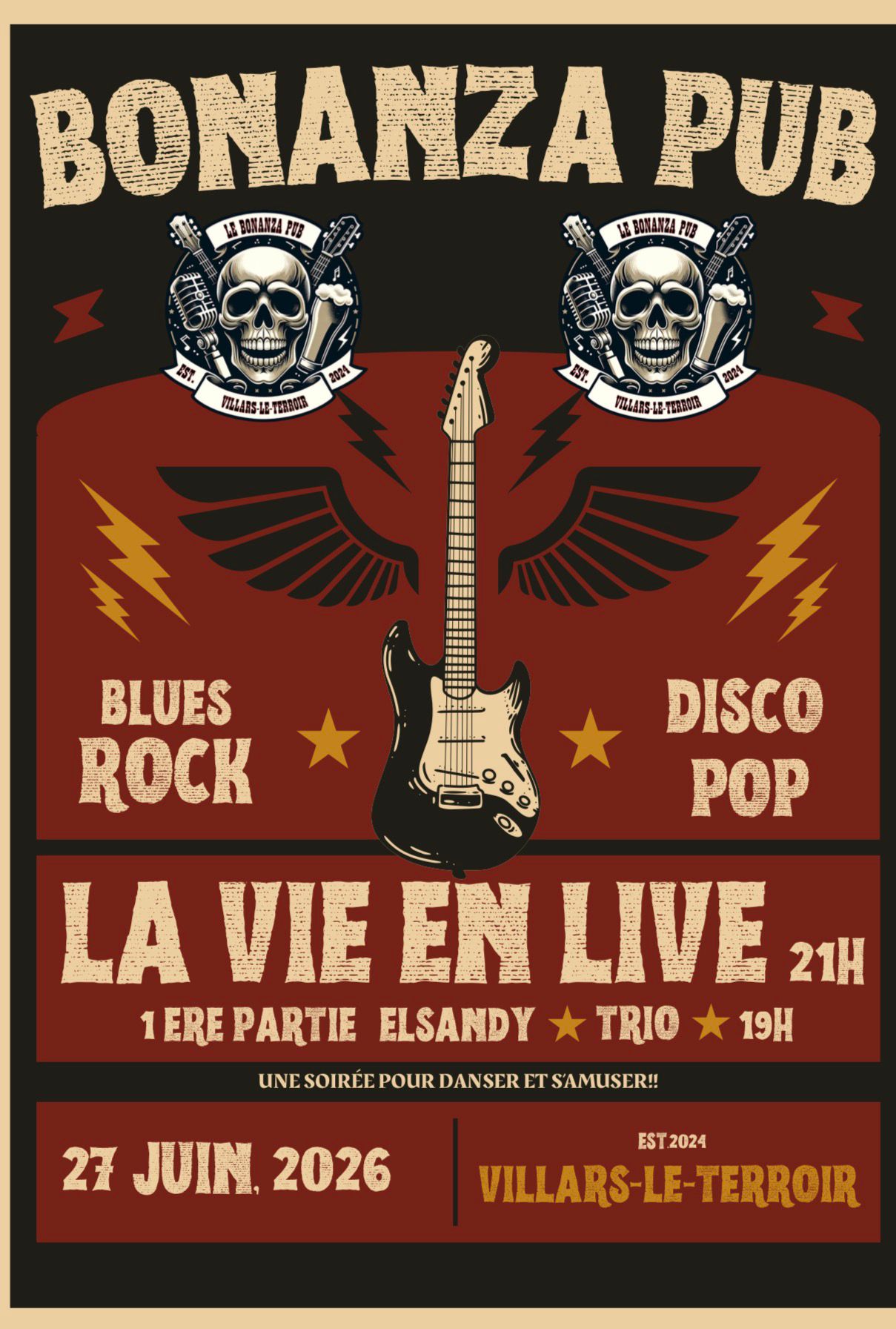 El Sandy - Soirée Blues Rock & Disco Pop au Bonanza Pub