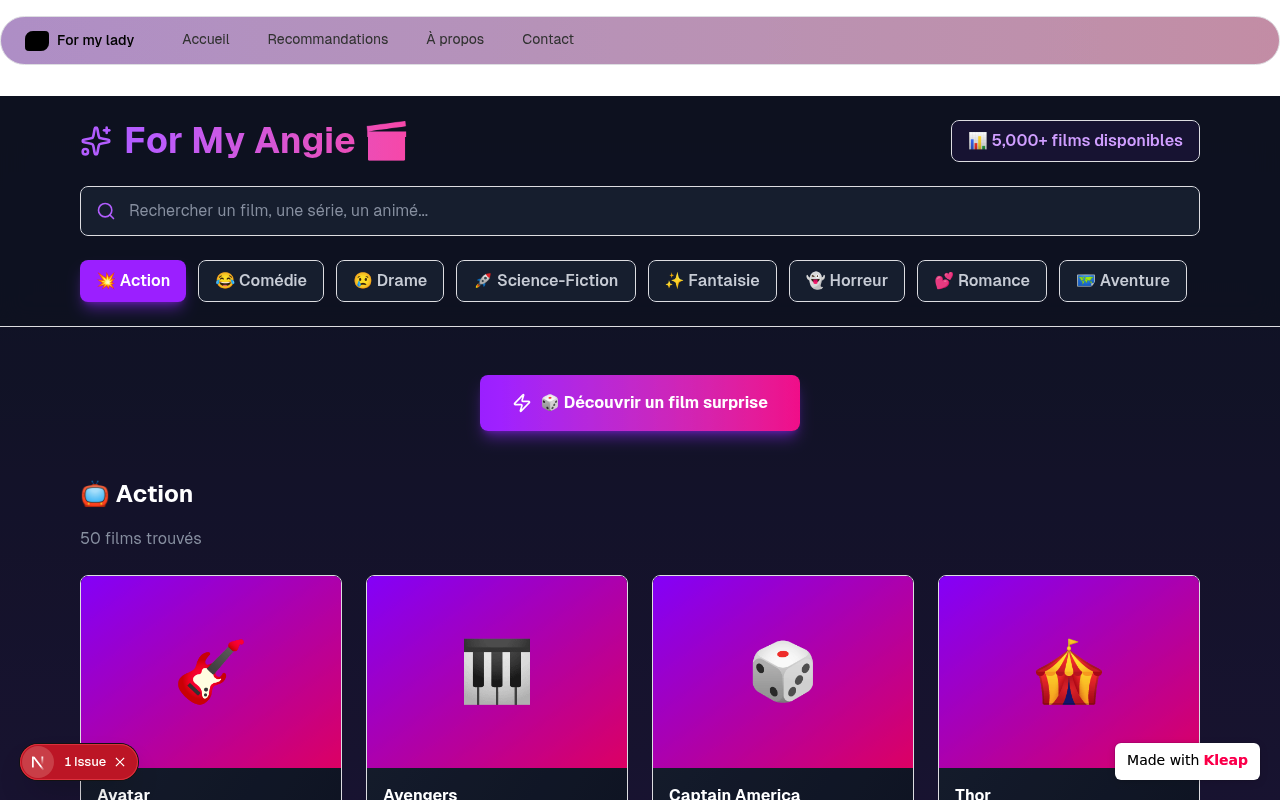 Kleap website example