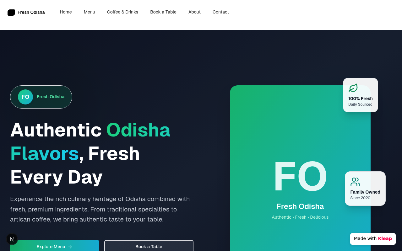 Fresh Odisha website example