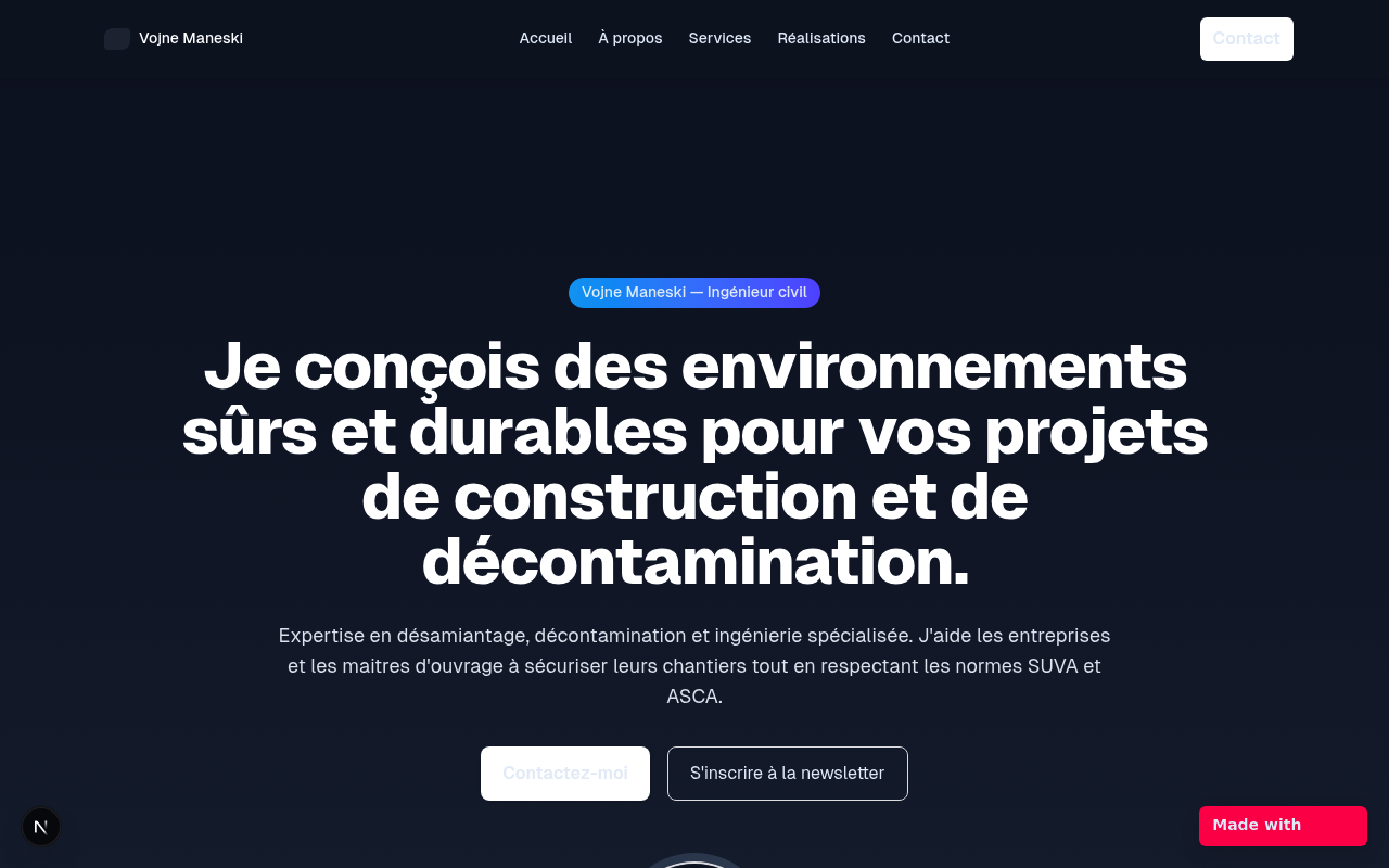Vojne-Maneski website example