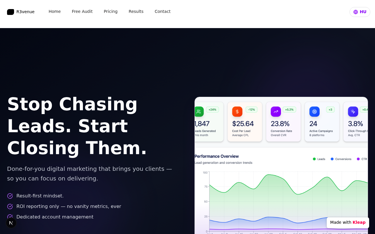 Service Provider Landing website example