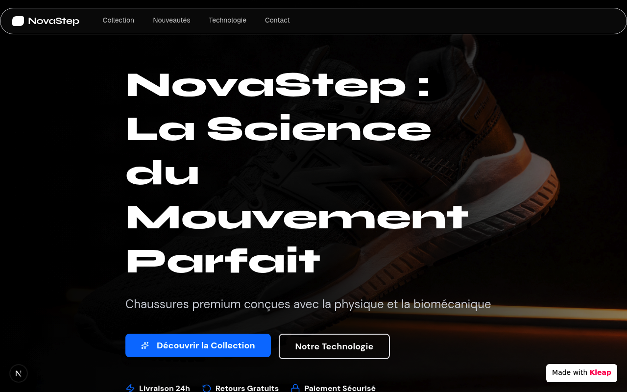 NovaStep : Marchez vers le futur website example