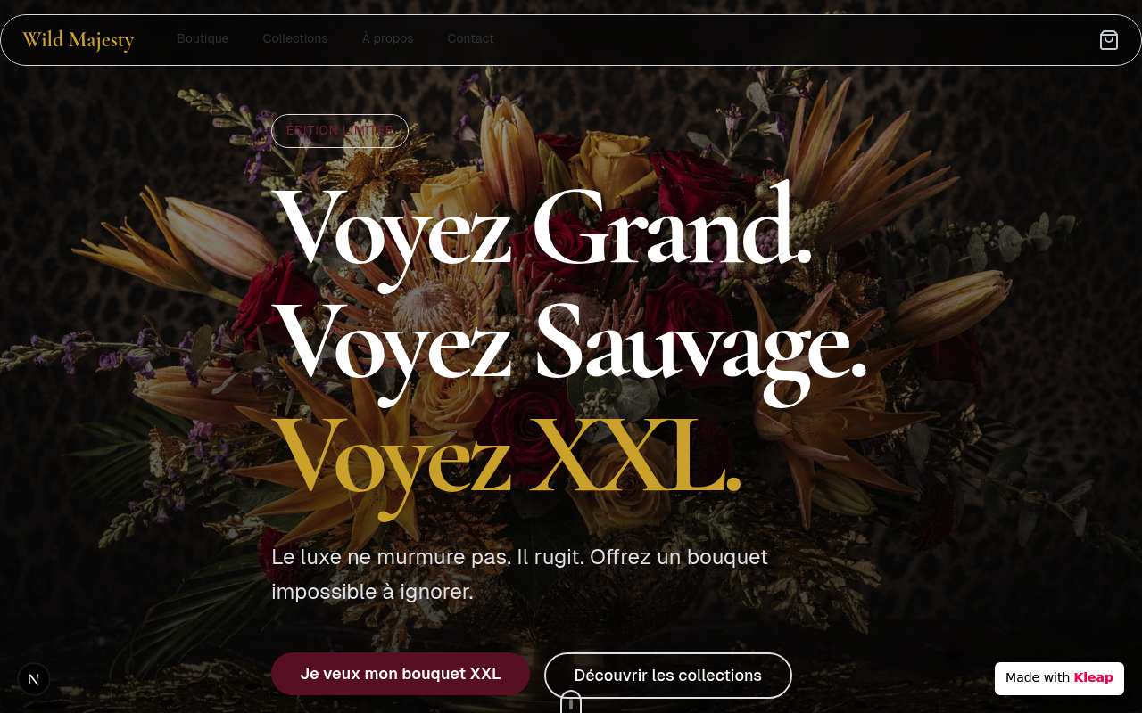 Voyez Grand. Voyez Sauvage. Voyez XXL website example