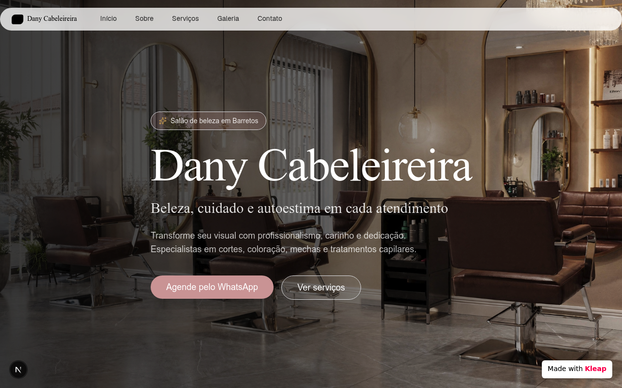 Dany Cabeleireira website example