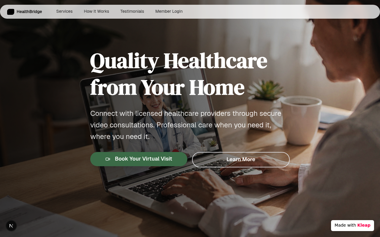 Quality Healthcare from Your Home website example