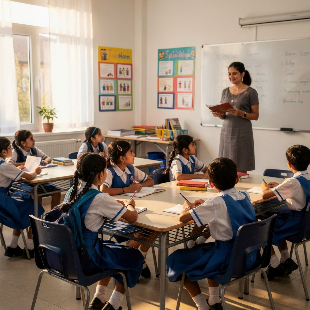Students learning in classroom