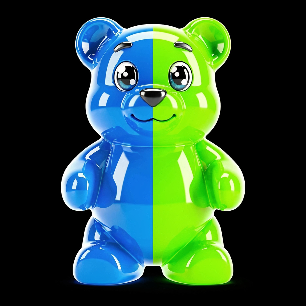Billy Bob — Half Blue Half Green Gummy Bear