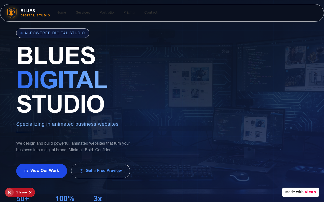 Blues Digital Studio website example
