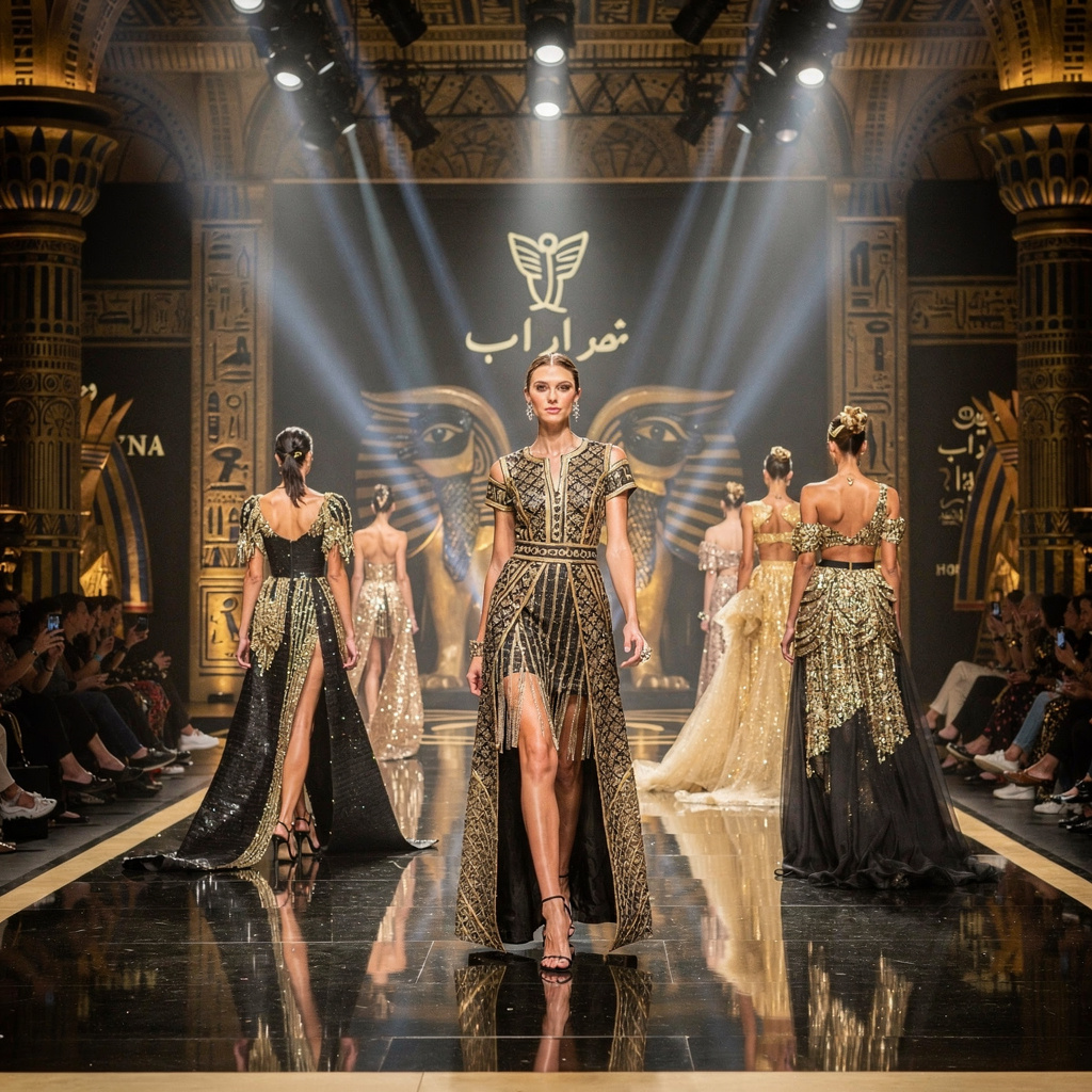 Models at fashion show in Cairo
