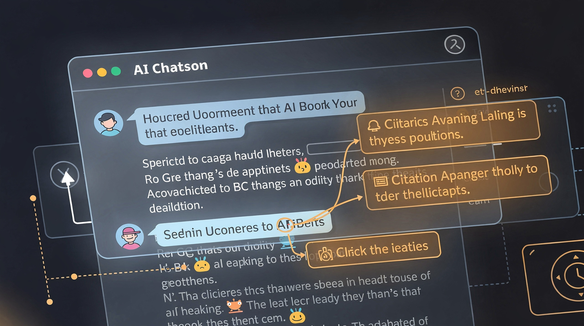 AI document assistant interface showing citations and highlighted document passages